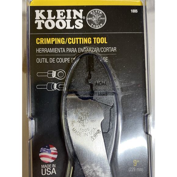 Klein Tools 1005 Crimping Cutting Tool 9” Made in USA New Sealed Package - Picture 6 of 8